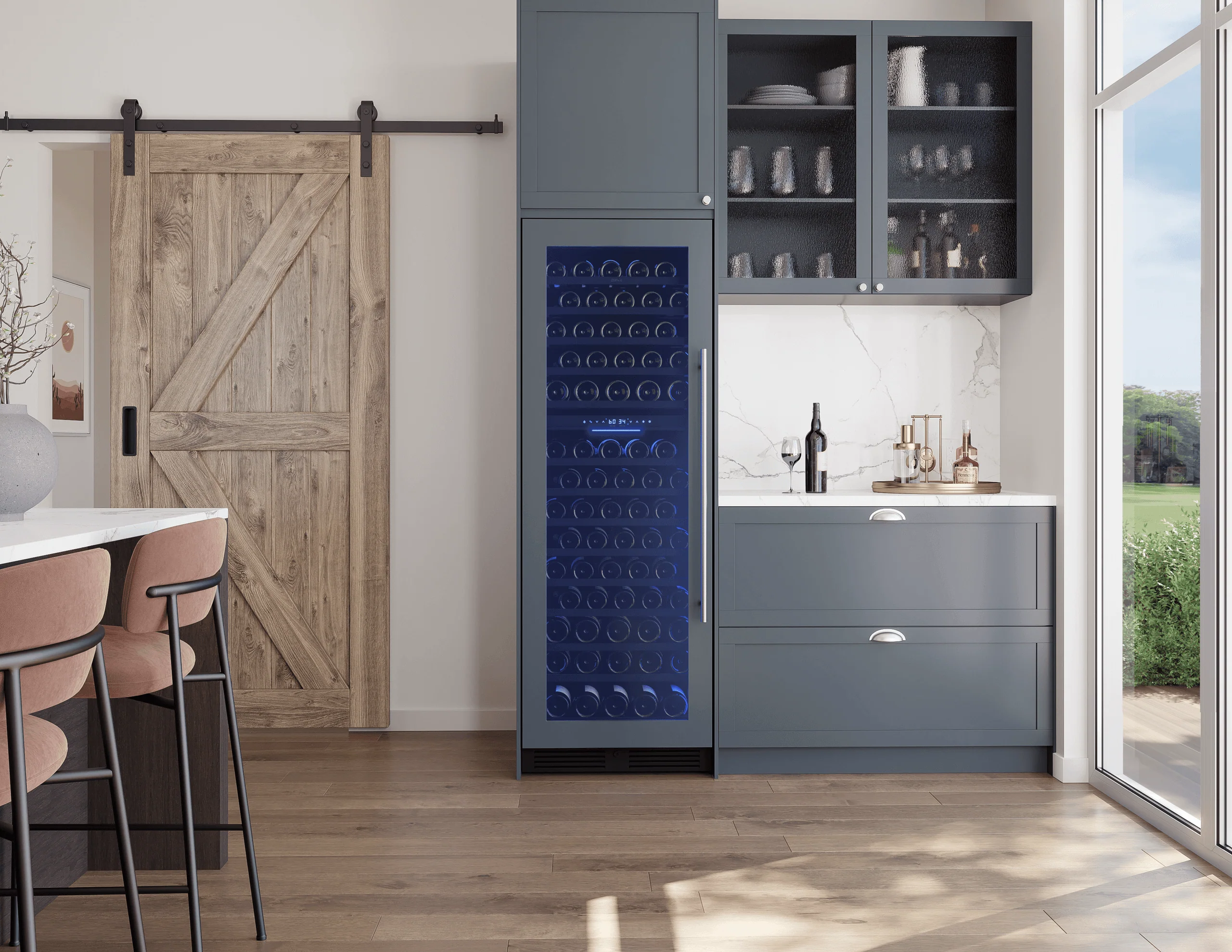 Zephyr PRW24F02CPG Presrv Wine Cooler, 24in Full Size, Panel Ready+Glass, Reversible Door, 2 Zone - Image 5