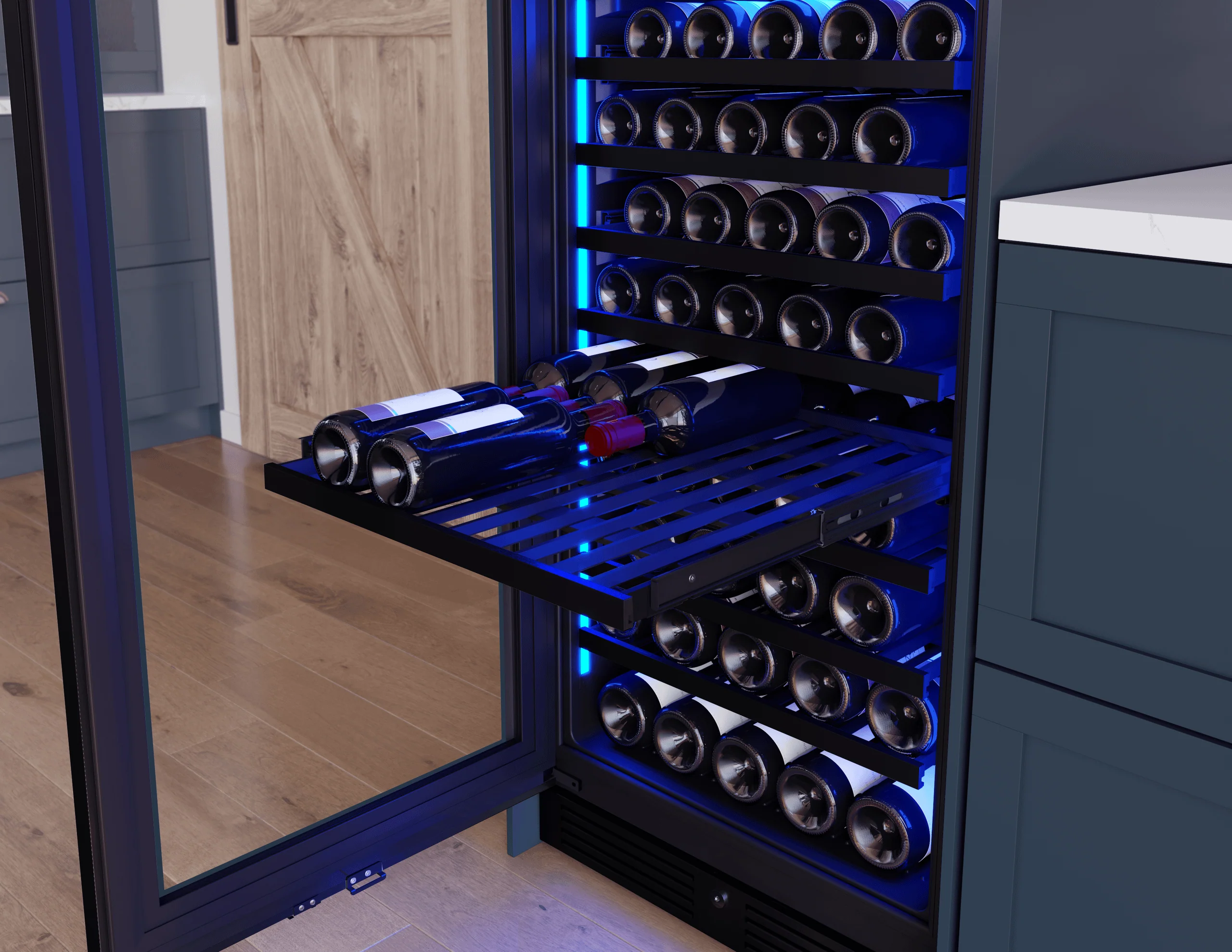 Zephyr PRW24F02CPG Presrv Wine Cooler, 24in Full Size, Panel Ready+Glass, Reversible Door, 2 Zone - Image 7