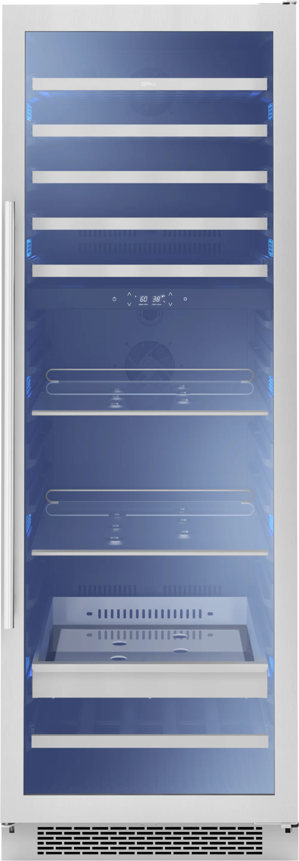 Zephyr PRWB24F02AG Presrv Wine and Beverage Cooler, 24in, Full Size, SS+Glass, Reversible Door, 2 Zones - Image 3