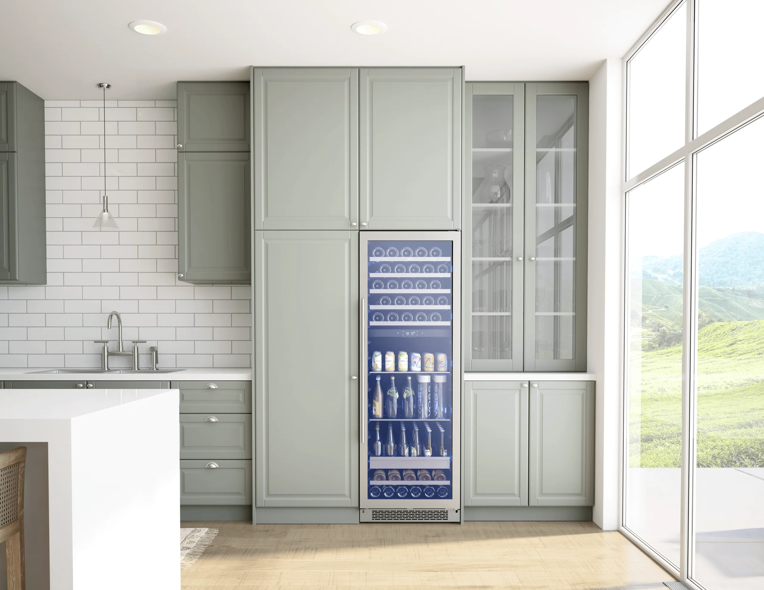 Zephyr PRWB24F02AG Presrv Wine and Beverage Cooler, 24in, Full Size, SS+Glass, Reversible Door, 2 Zones - Image 4