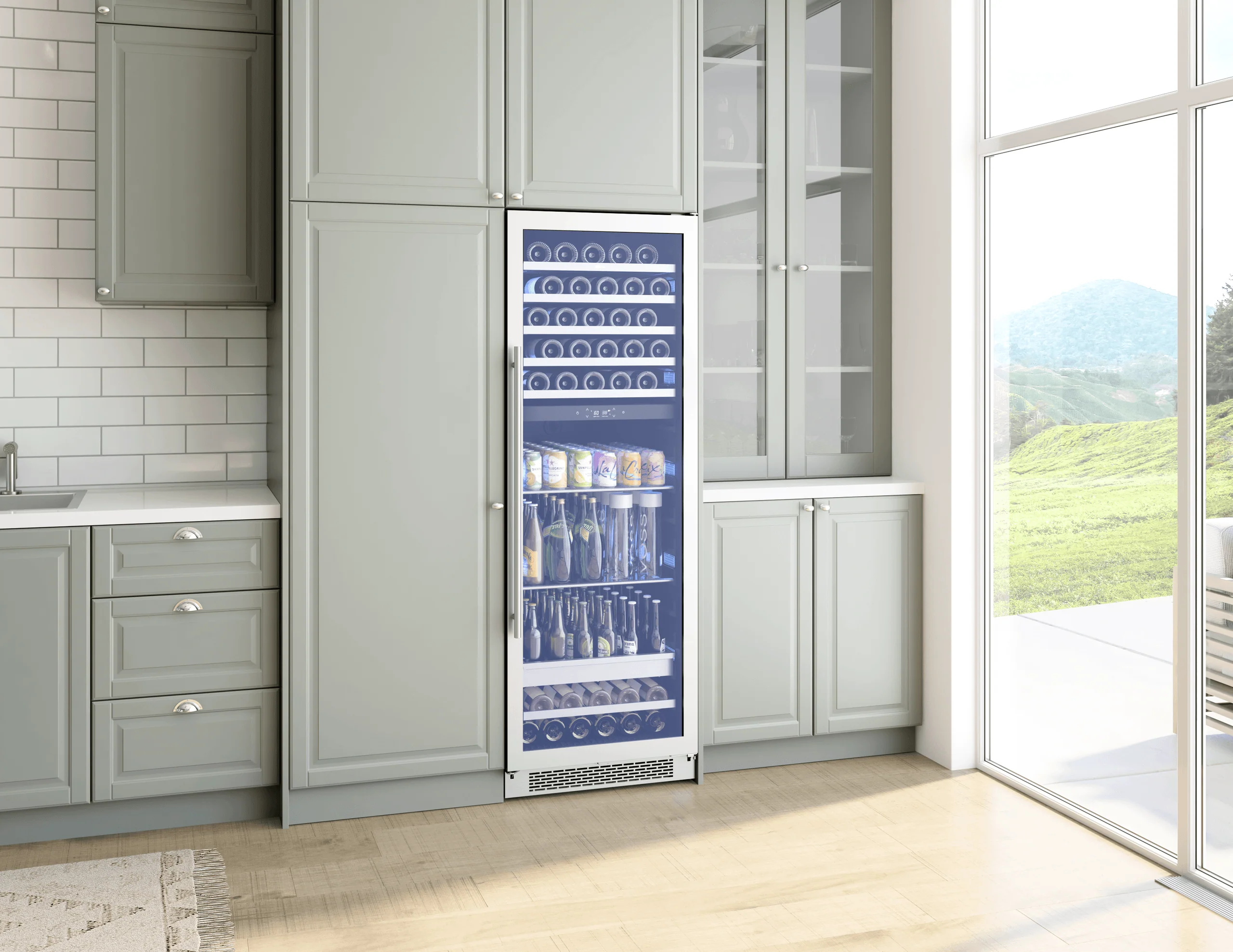 Zephyr PRWB24F02AG Presrv Wine and Beverage Cooler, 24in, Full Size, SS+Glass, Reversible Door, 2 Zones - Image 5