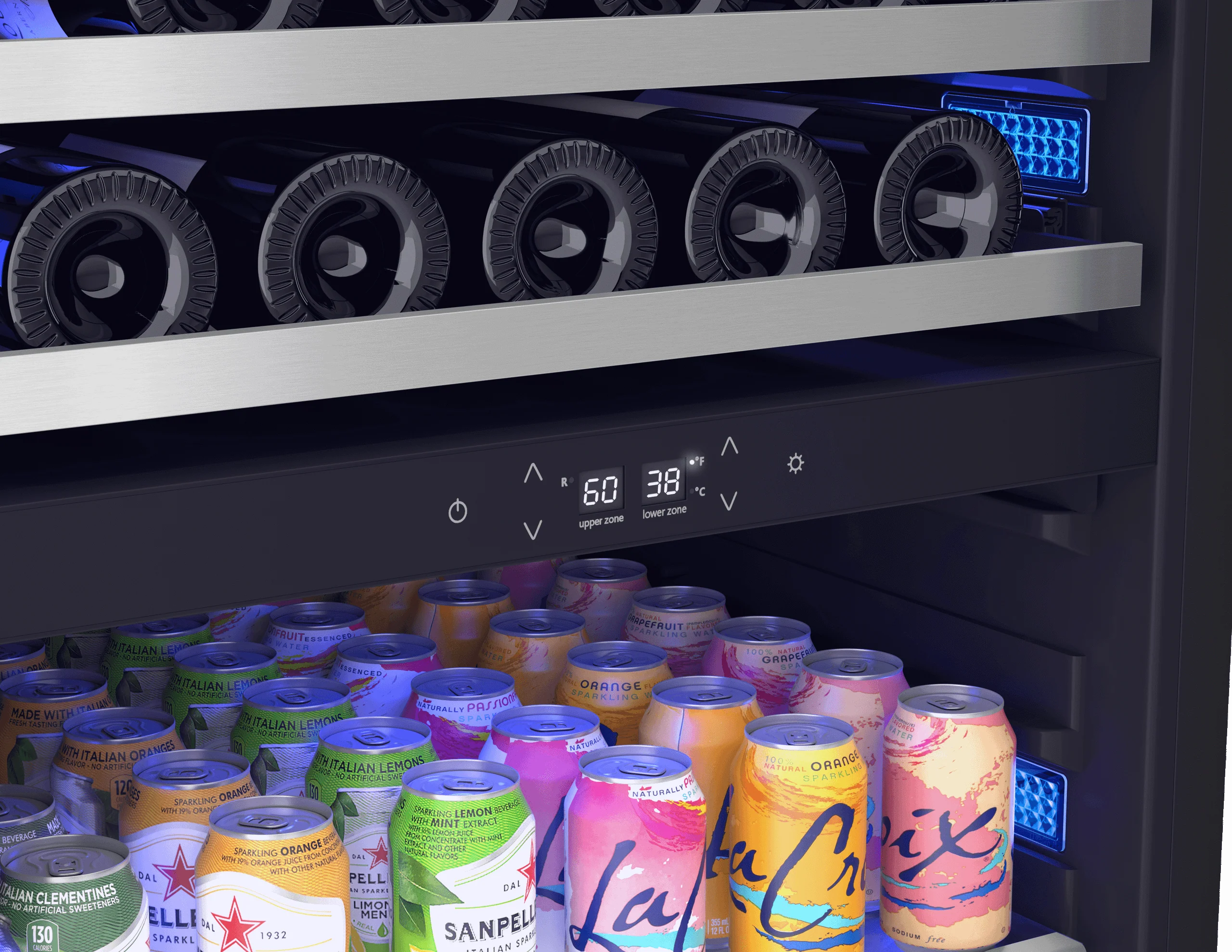 Zephyr PRWB24F02AG Presrv Wine and Beverage Cooler, 24in, Full Size, SS+Glass, Reversible Door, 2 Zones - Image 6