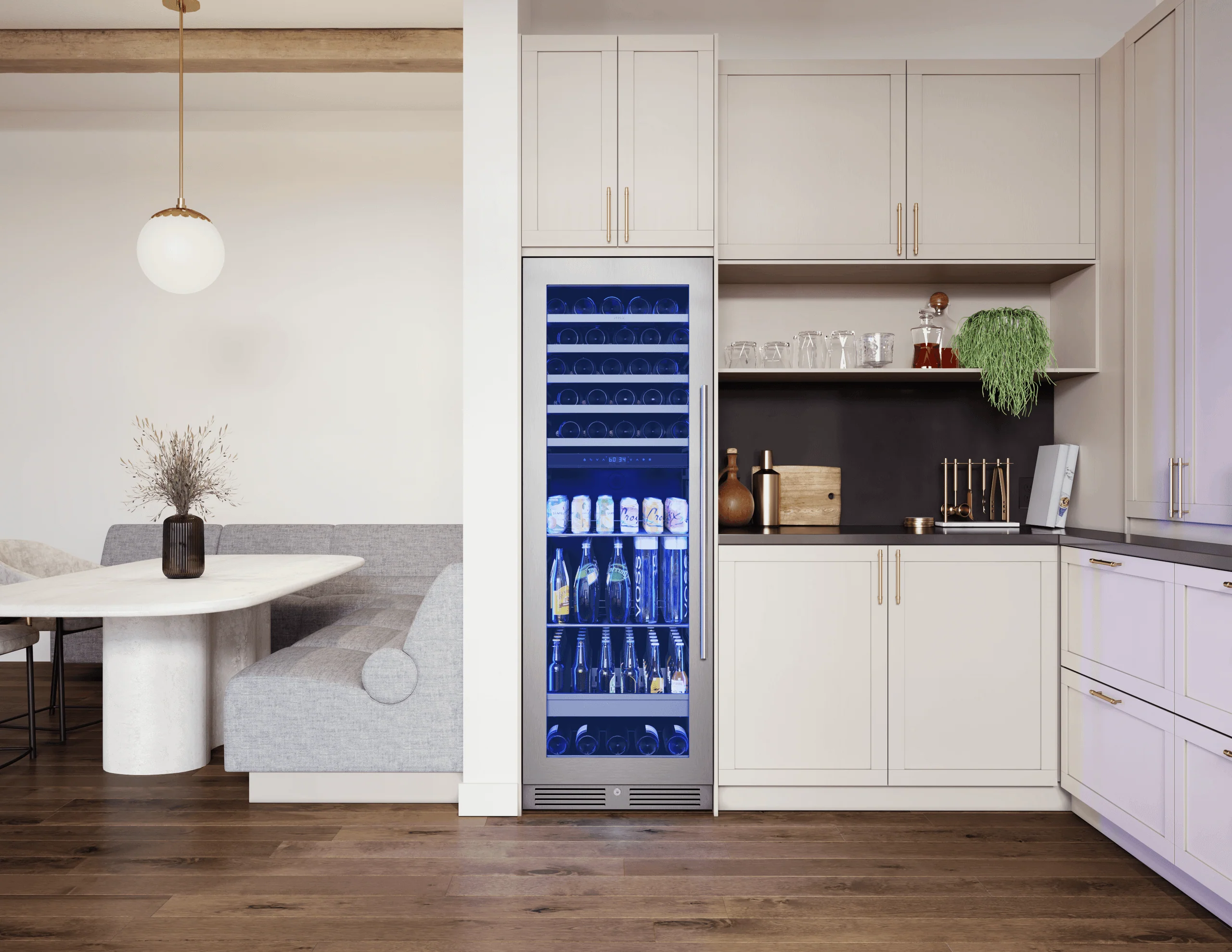 Zephyr PRWB24F02BG Presrv Wine and Beverage Cooler, 24in, Full Size, SS+Glass, Reversible Door, 2 Zones - Image 4