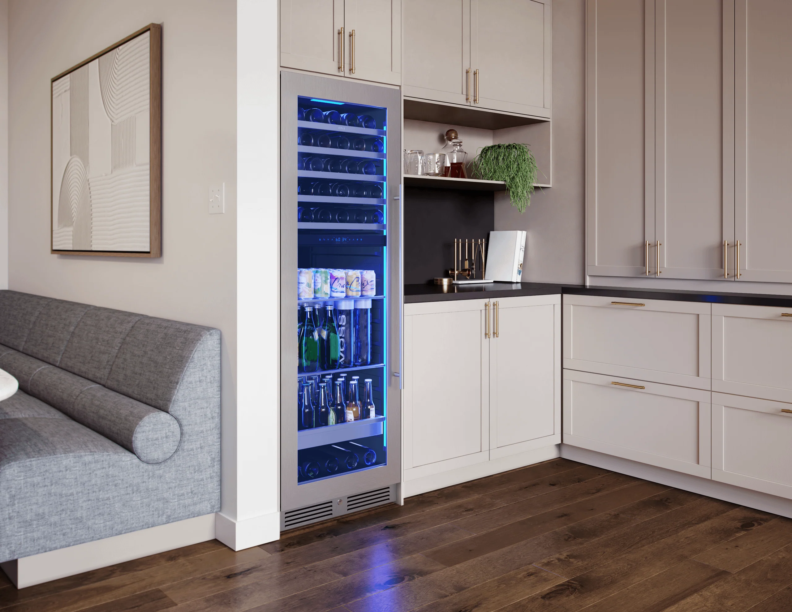 Zephyr PRWB24F02BG Presrv Wine and Beverage Cooler, 24in, Full Size, SS+Glass, Reversible Door, 2 Zones - Image 5