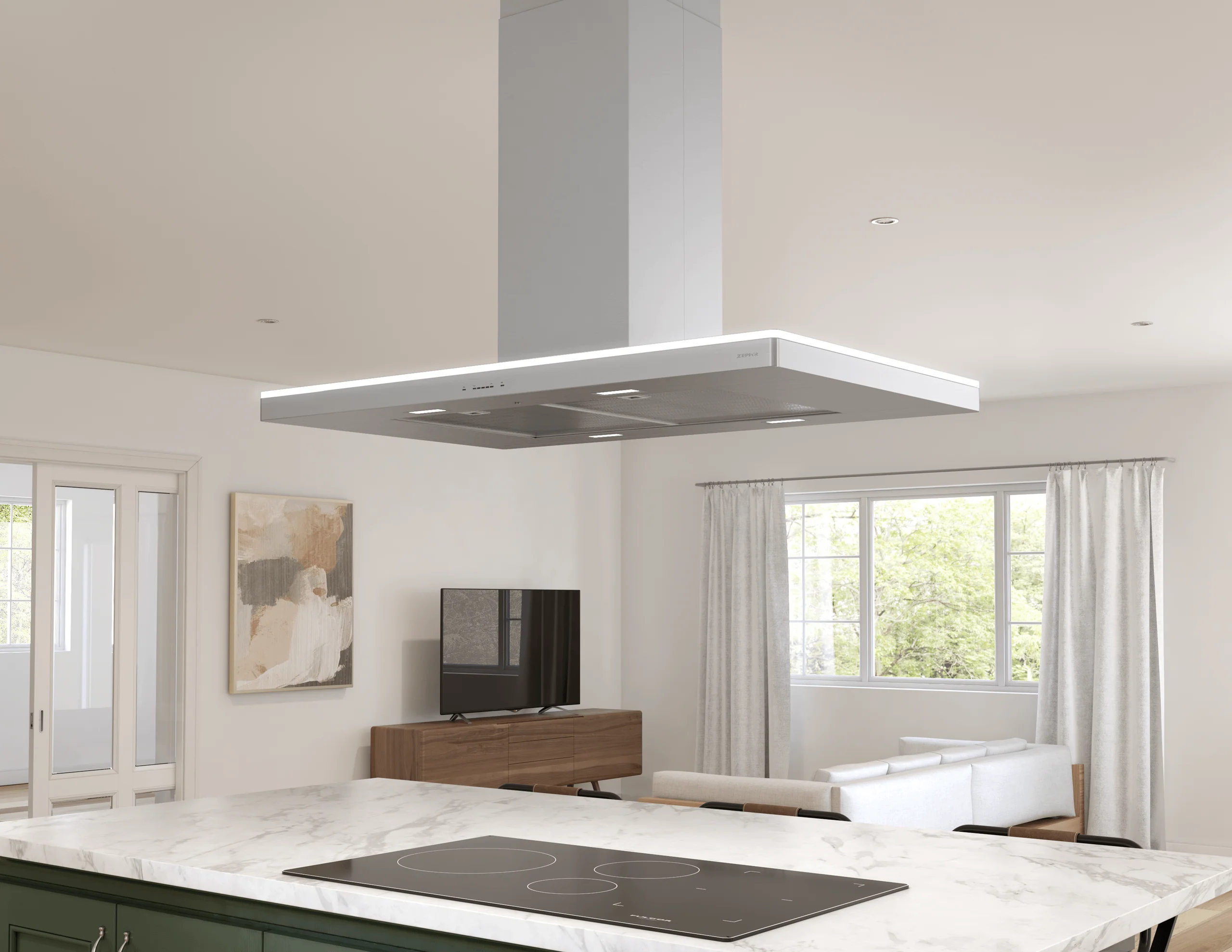 Zephyr ZLCE42CS Luce Island, 42in, SS, LED, 600 CFM w/ACT - Image 7