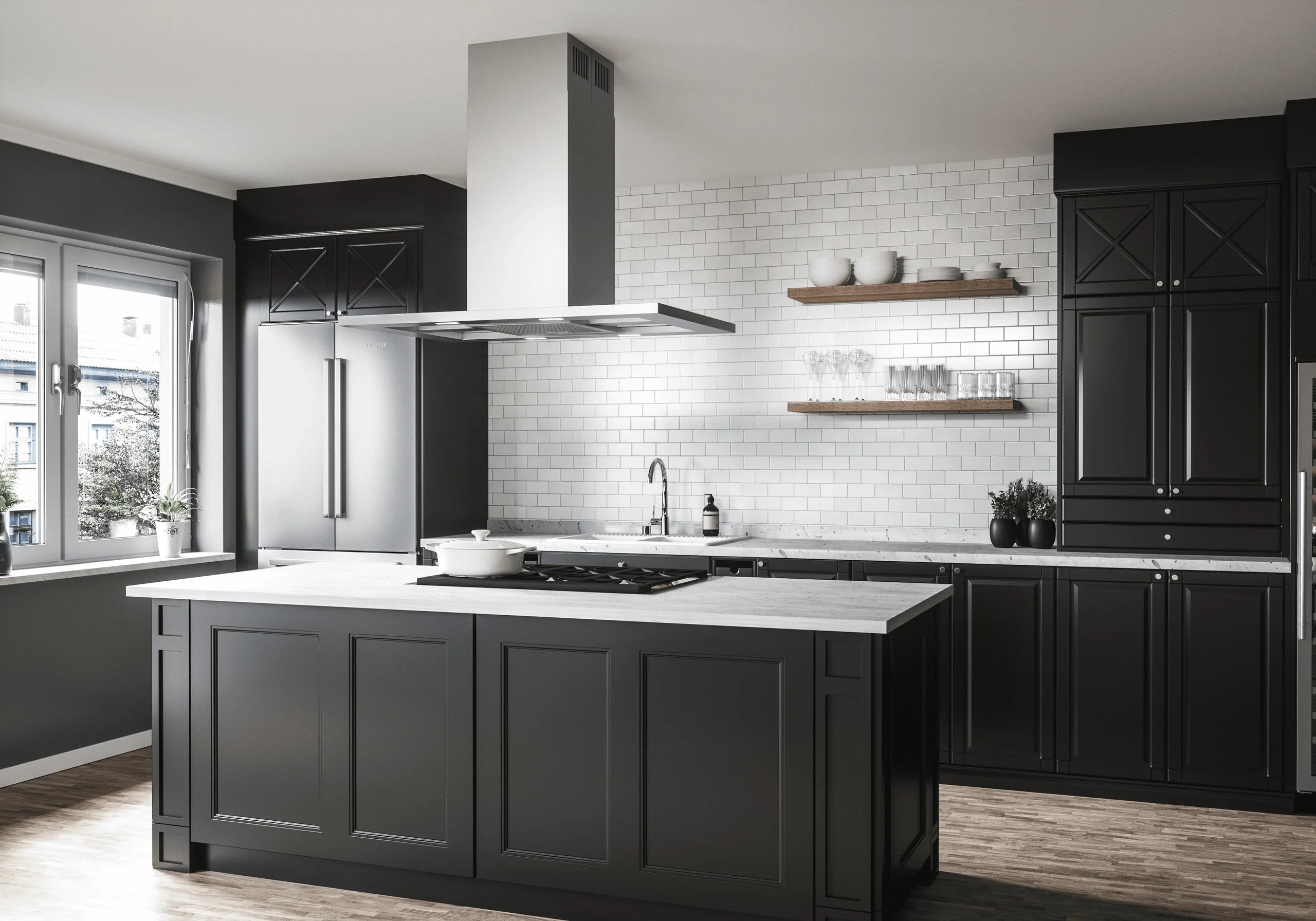Zephyr ZMDE42BS Modena, Island, 42in, SS+Glass, LED, ACT - Image 5