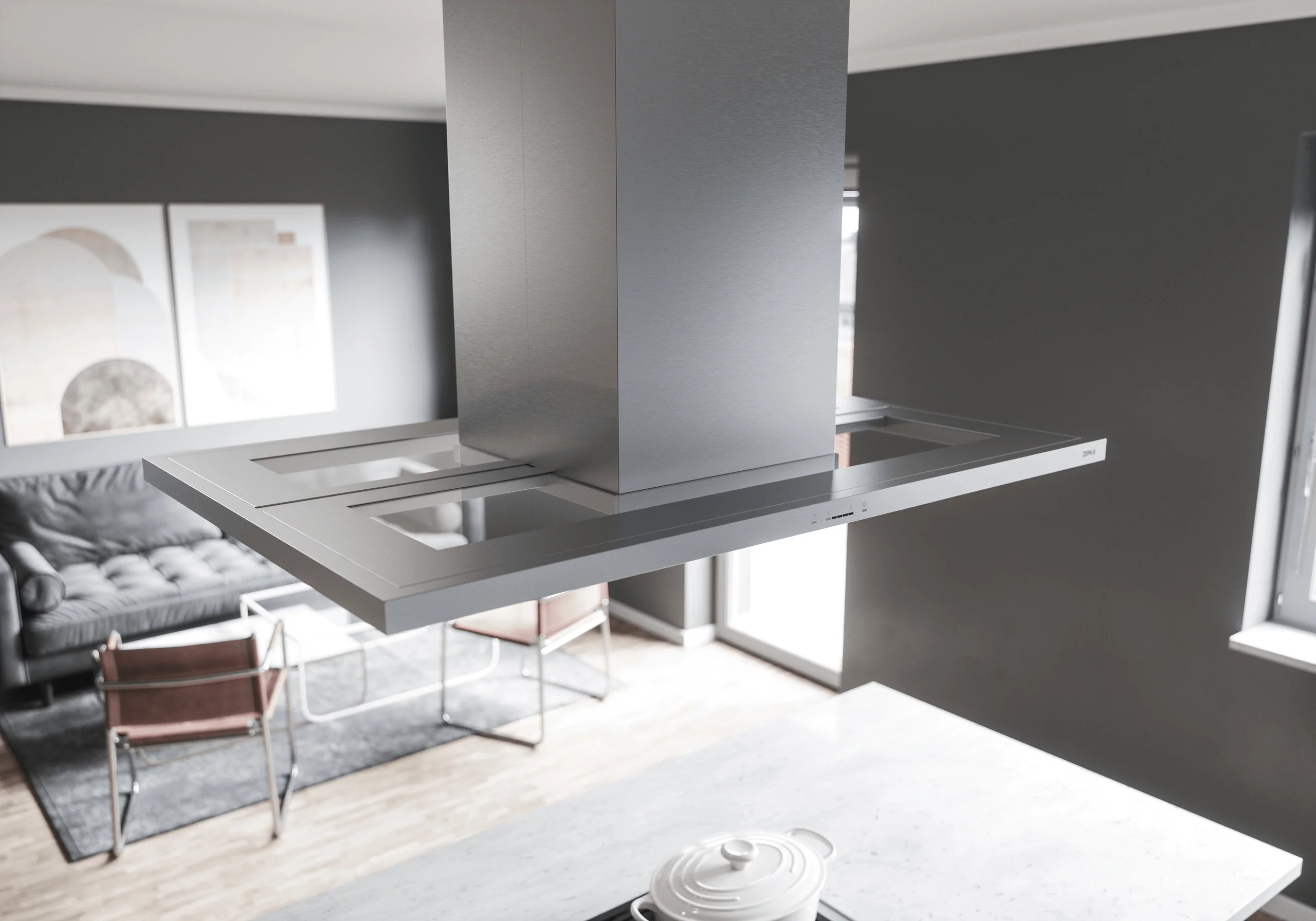Zephyr ZMDE42BS Modena, Island, 42in, SS+Glass, LED, ACT - Image 6
