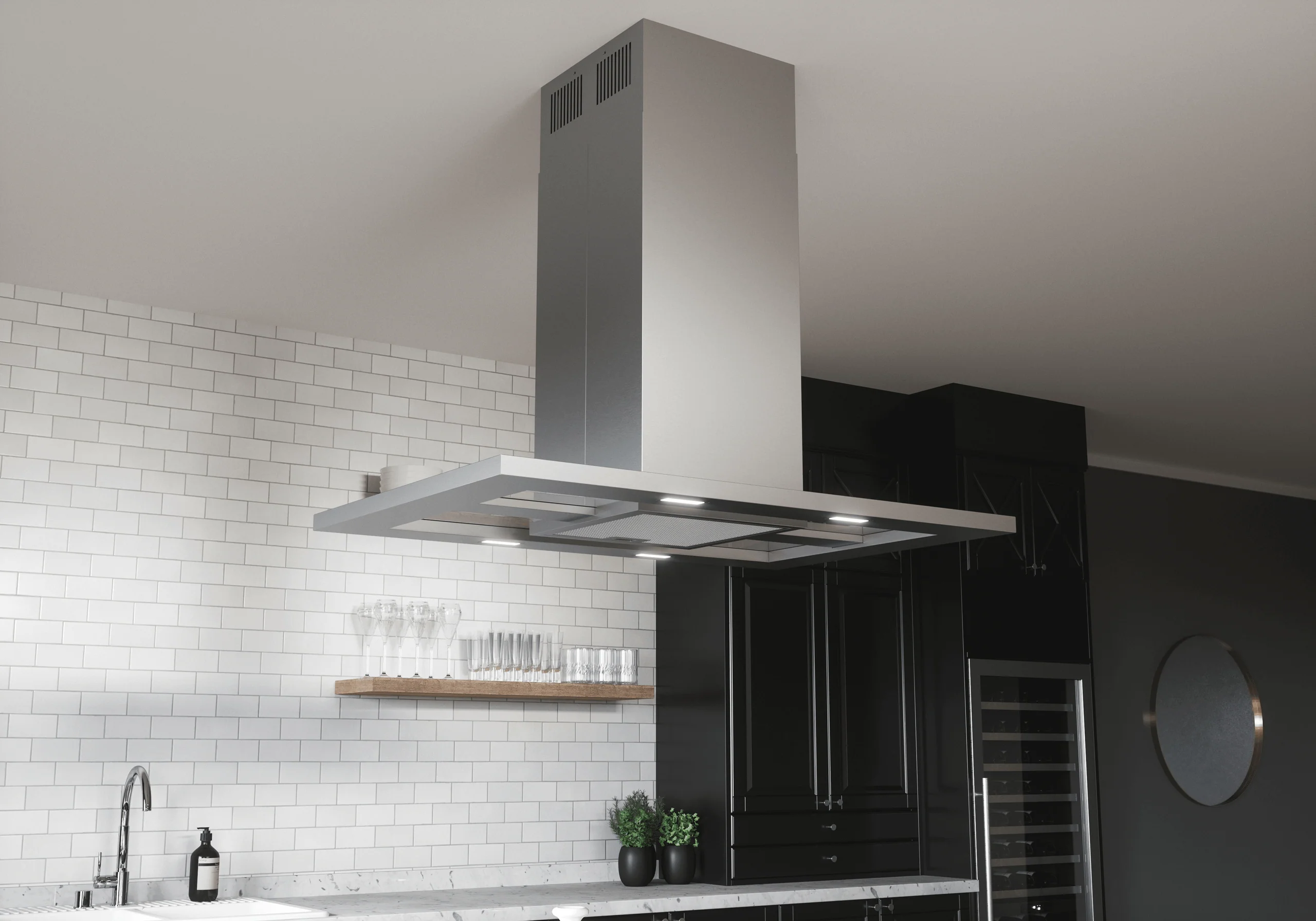 Zephyr ZMDE42BS Modena, Island, 42in, SS+Glass, LED, ACT - Image 7