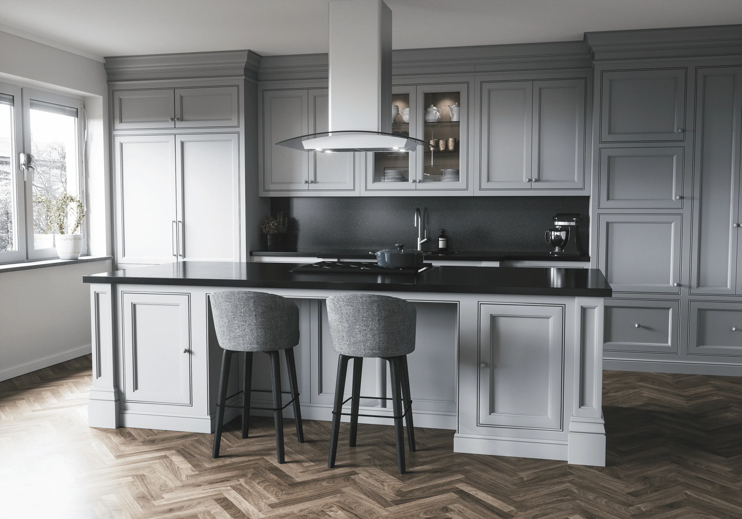 Zephyr ZMLM90CG Milano Connect Island, 90cm, SS+Glass, LED, ACT - Image 4