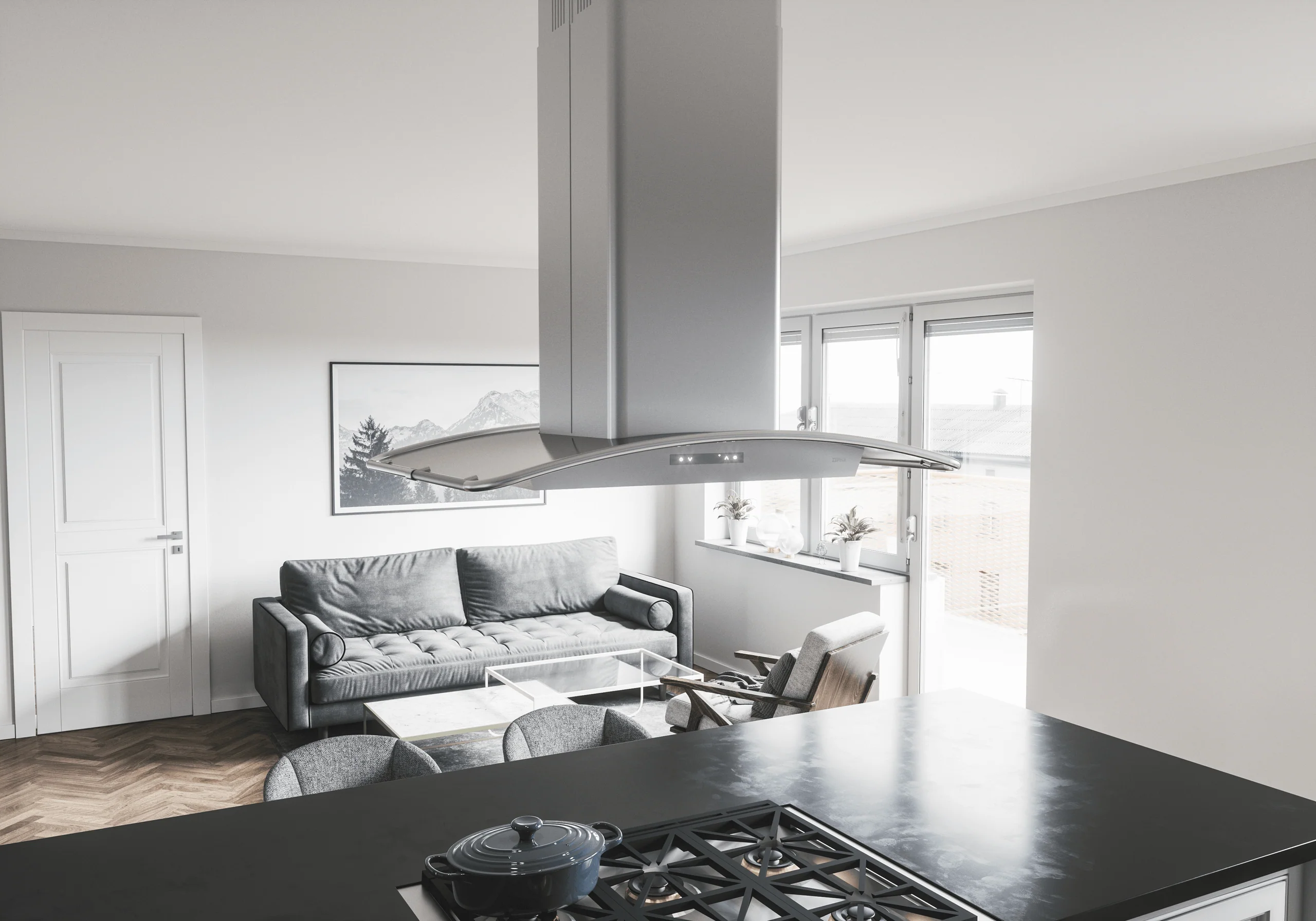 Zephyr ZMLM90CS Milano Connect Island, 90cm, SS, LED, ACT - Image 5