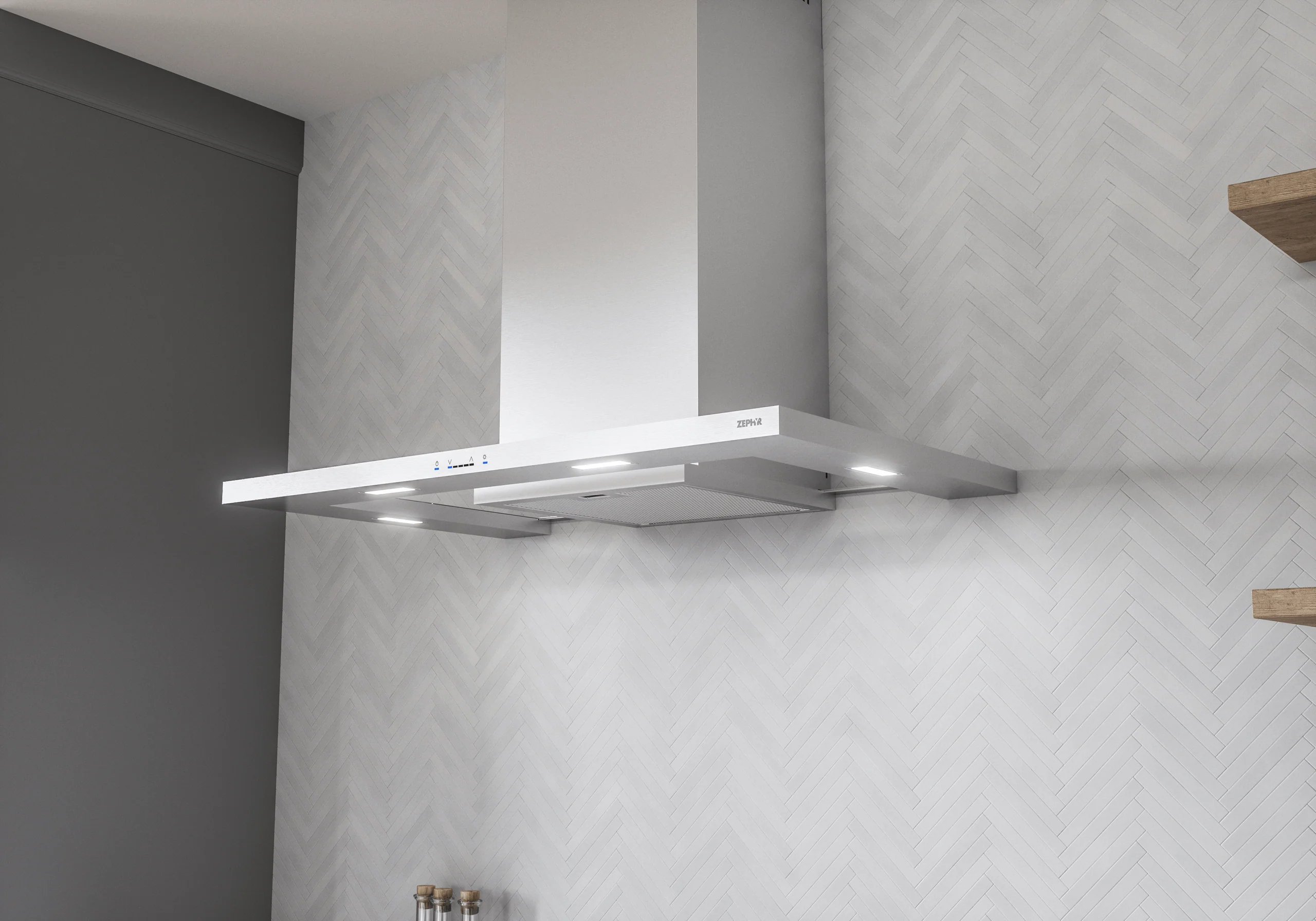 Zephyr ZMOM90BS Modena, Wall, 90cm, SS+Glass, LED, ACT - Image 7