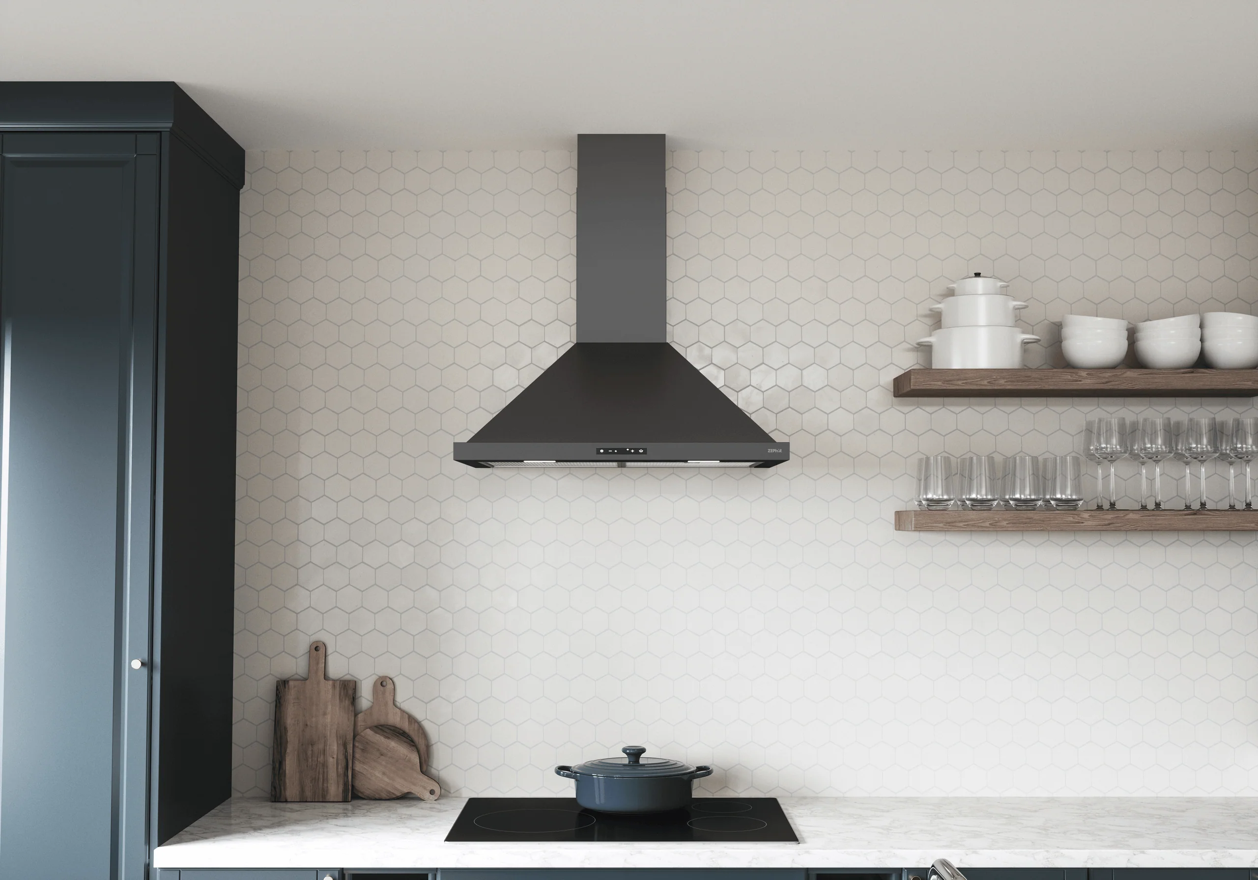 Zephyr ZOME30BBS Ombra, Wall, 30", Black SS, 600 CFM - Image 4