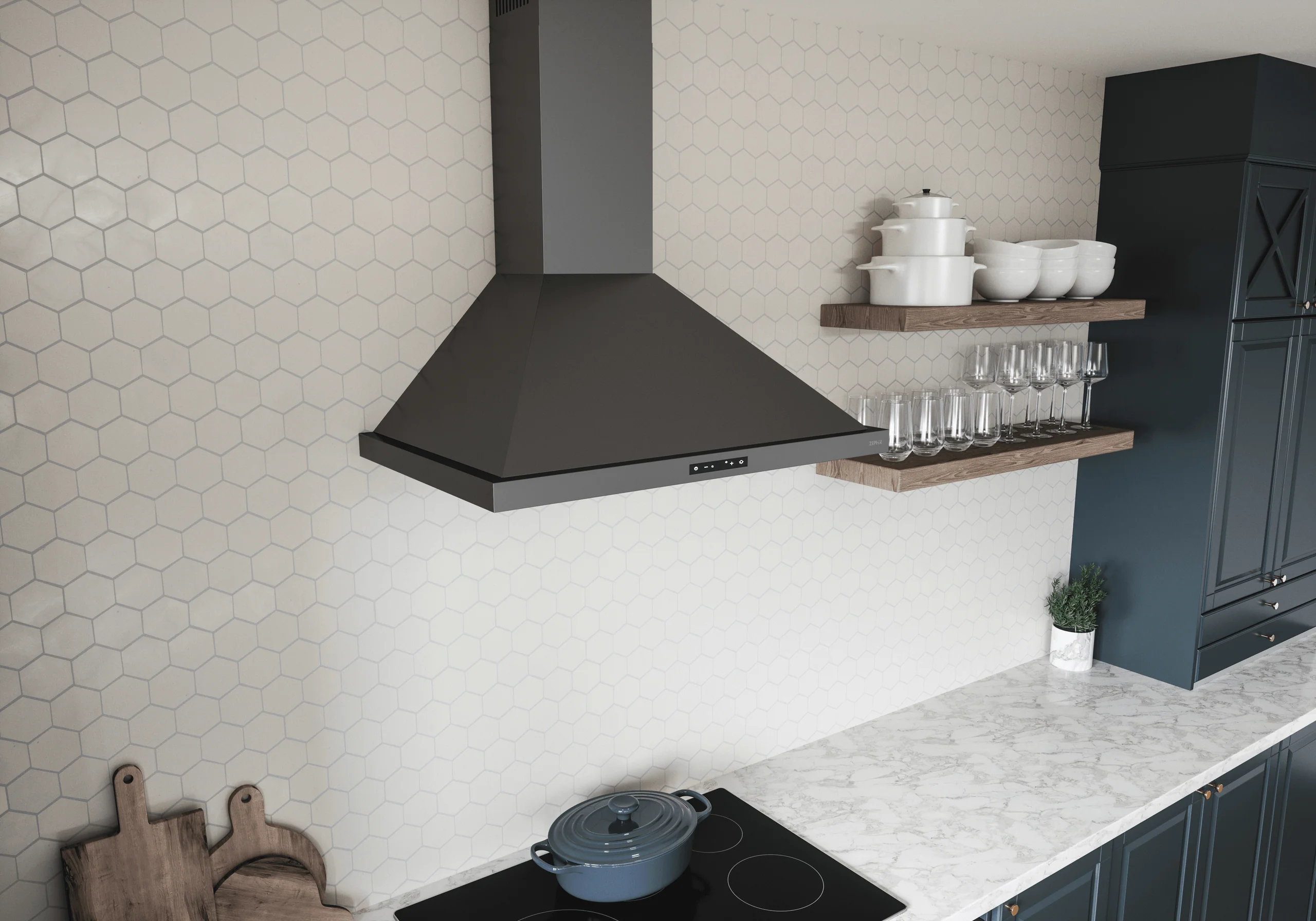 Zephyr ZOME30BBS Ombra, Wall, 30", Black SS, 600 CFM - Image 6