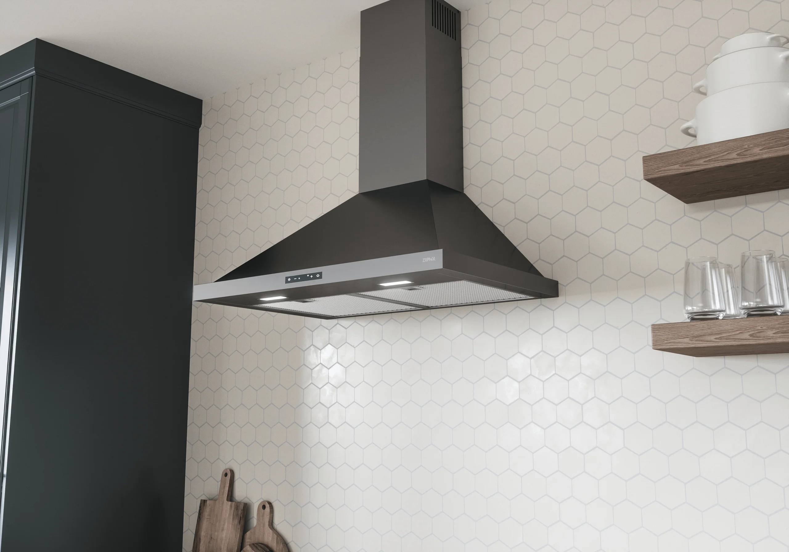Zephyr ZOME30BBS Ombra, Wall, 30", Black SS, 600 CFM - Image 7