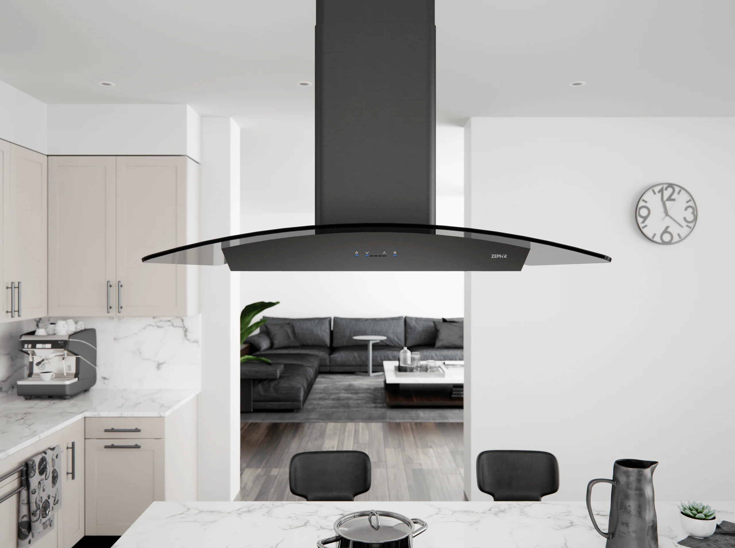 Zephyr ZREE42ABSGG Ravenna, Island, 42", Blk SS, 600 CFM - Image 3