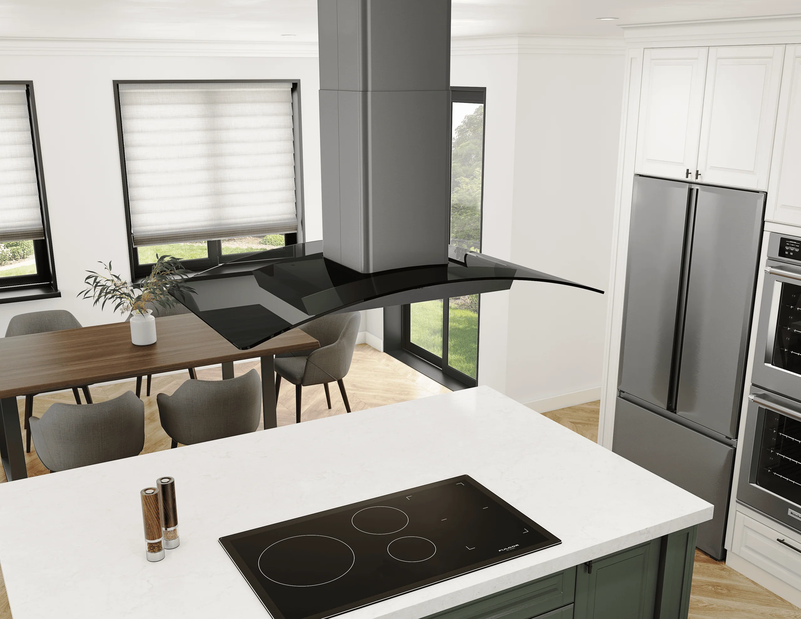 Zephyr ZREE42BBSGG Ravenna Island, 42in, Black SS+Gray Glass, LED - Image 6