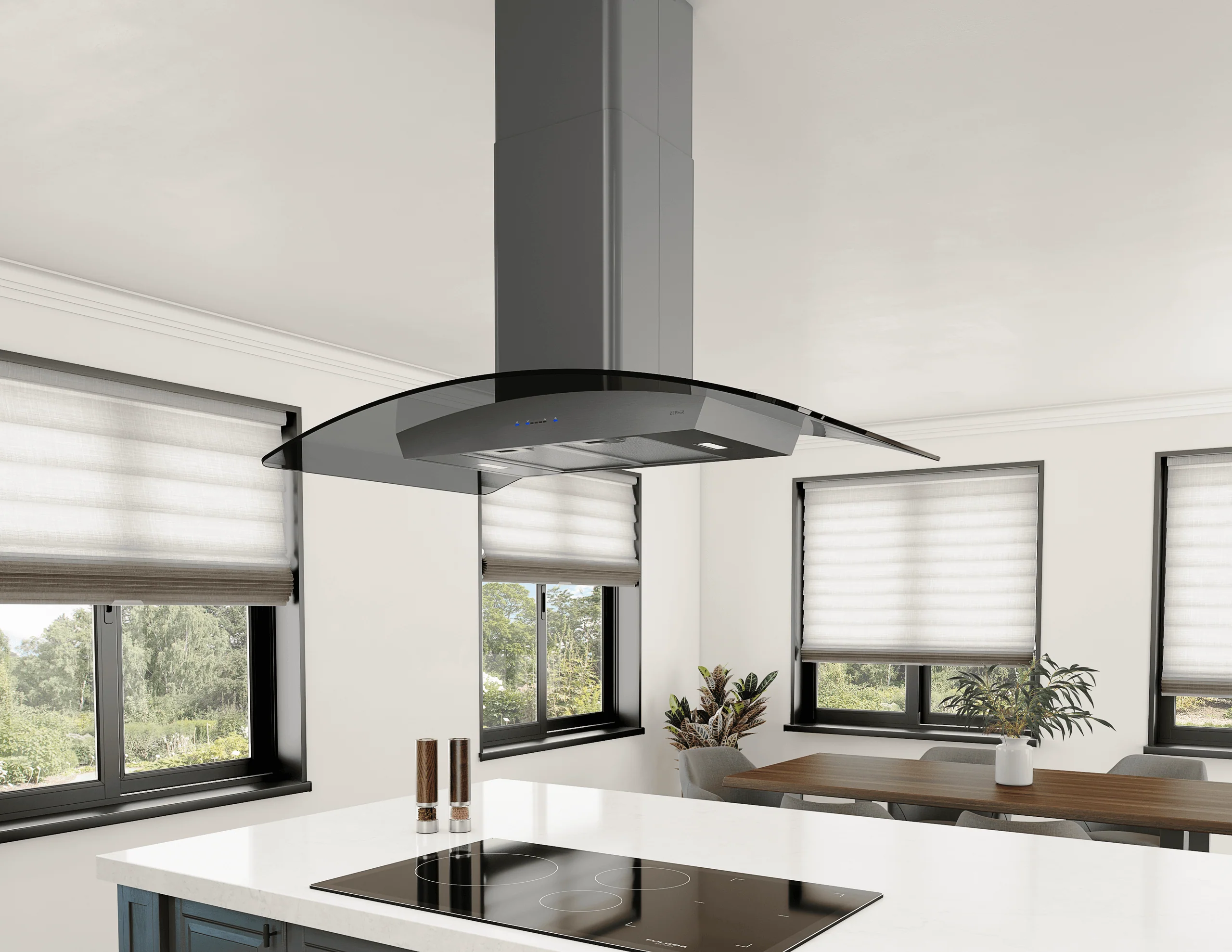 Zephyr ZREE42BBSGG Ravenna Island, 42in, Black SS+Gray Glass, LED - Image 7