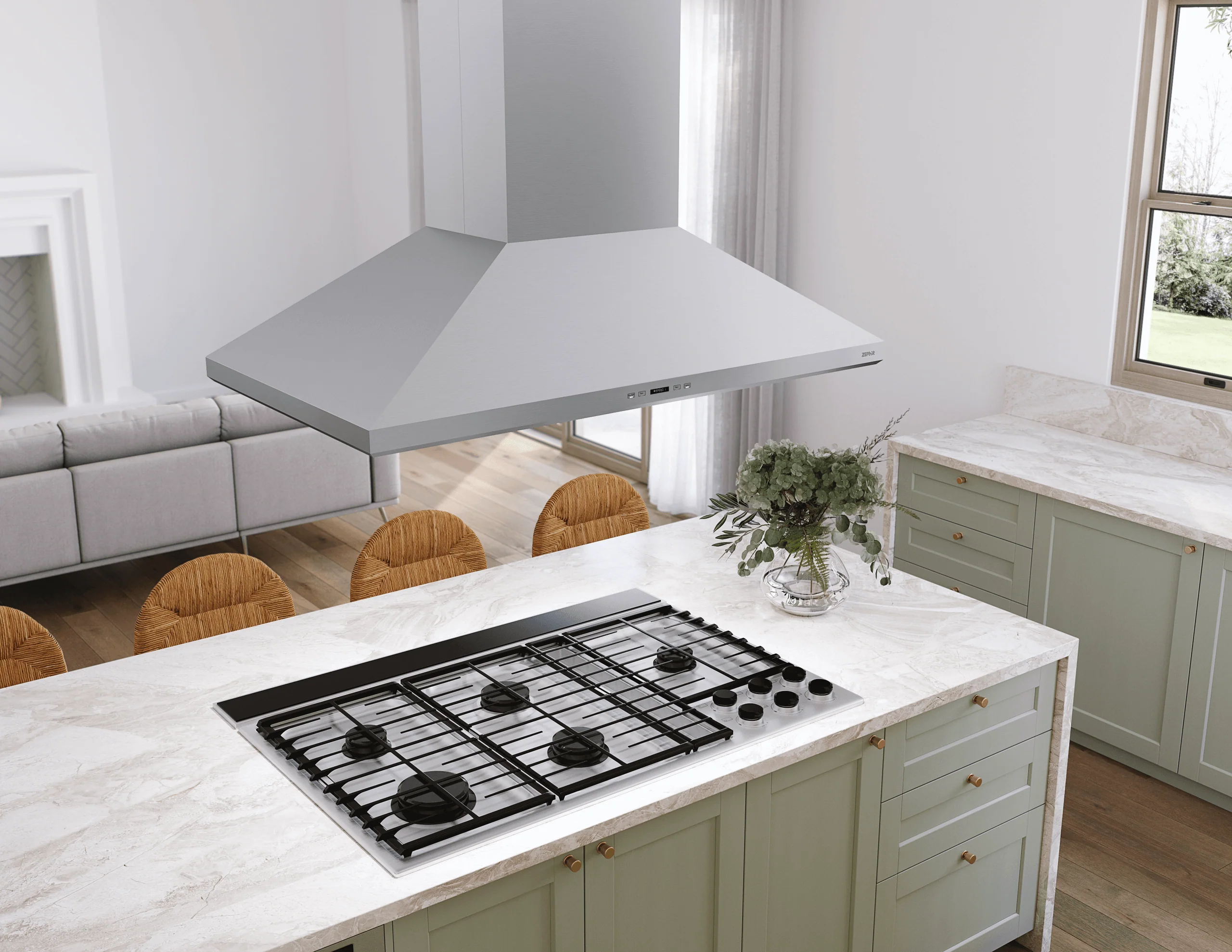 Zephyr ZSLE48DS Siena Pro, Island, 48", SS, LED, ACT - Image 5