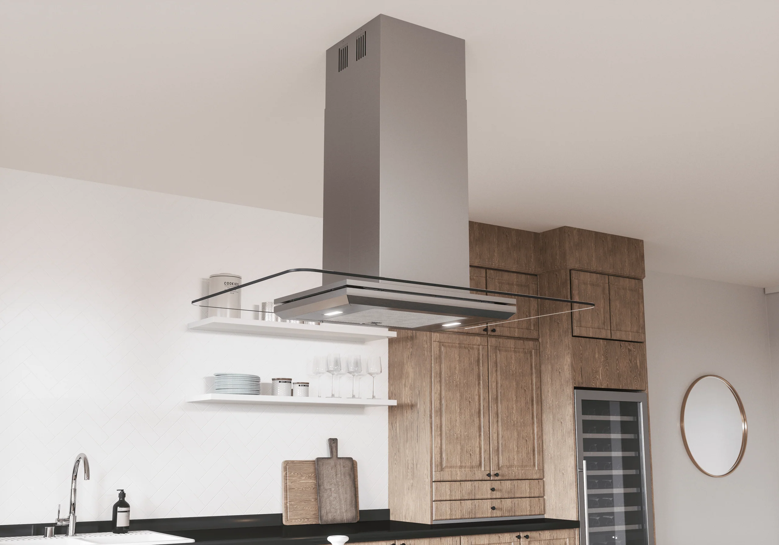 Zephyr ZVNE42BG Verona, Island, 42in, SS+Glass, LED, ACT - Image 7