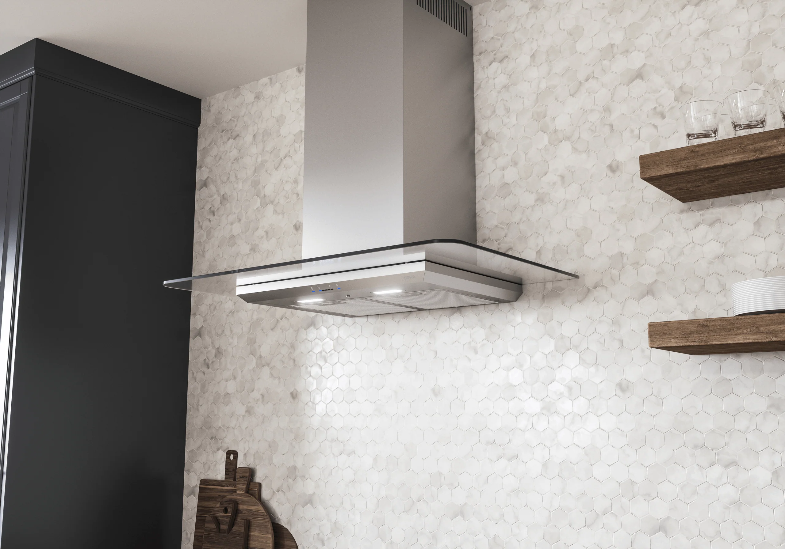 Zephyr ZVOM90BG Verona, Wall, 90cm, SS+Glass, LED, ACT - Image 7