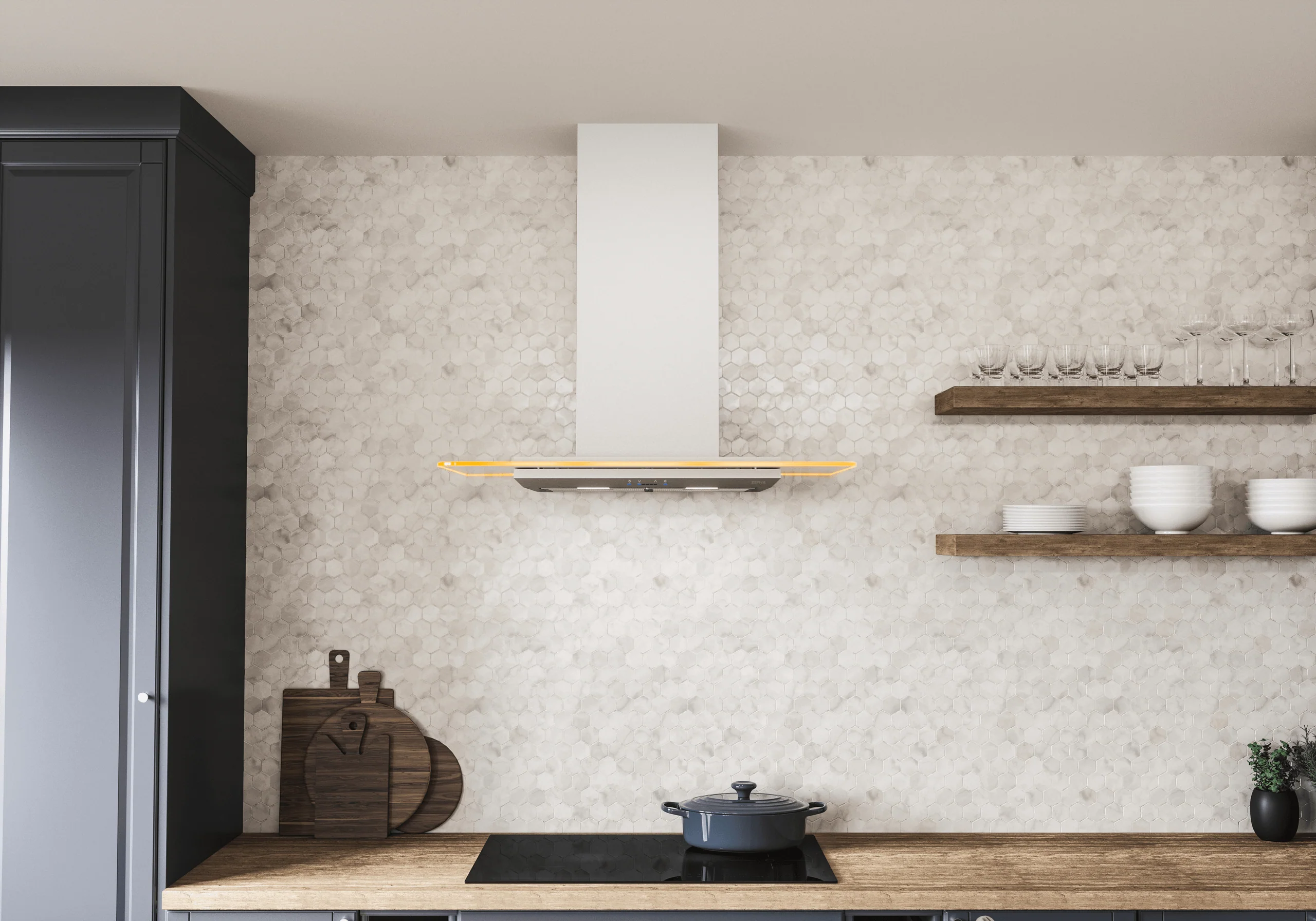 Zephyr ZVOM90BG Verona, Wall, 90cm, SS+Glass, LED, ACT - Image 8